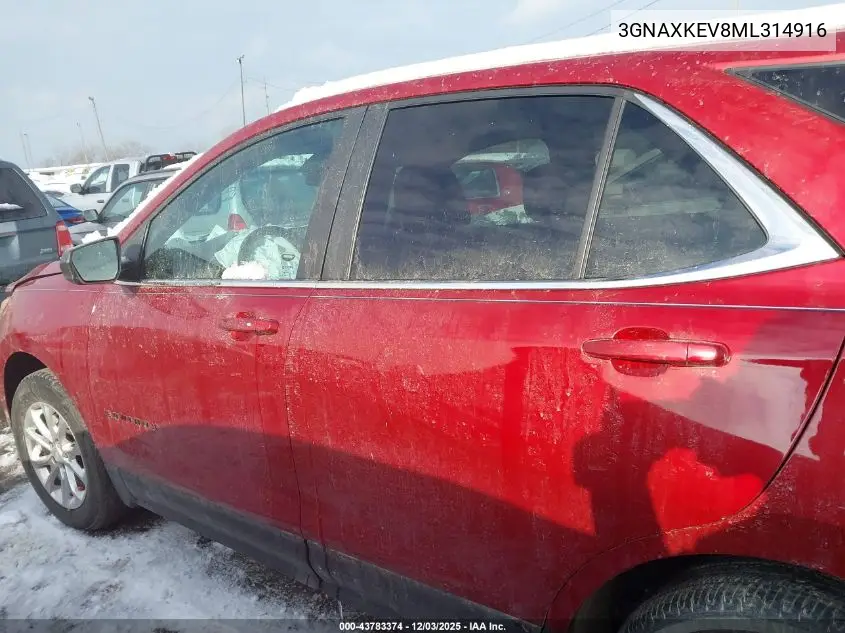 3GNAXKEV8ML314916 2021 Chevrolet Equinox Fwd Lt