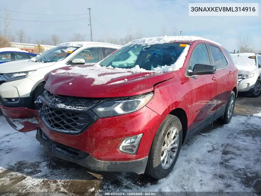 3GNAXKEV8ML314916 2021 Chevrolet Equinox Fwd Lt