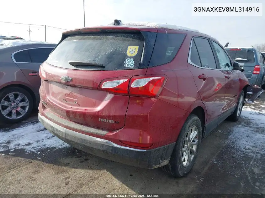 3GNAXKEV8ML314916 2021 Chevrolet Equinox Fwd Lt