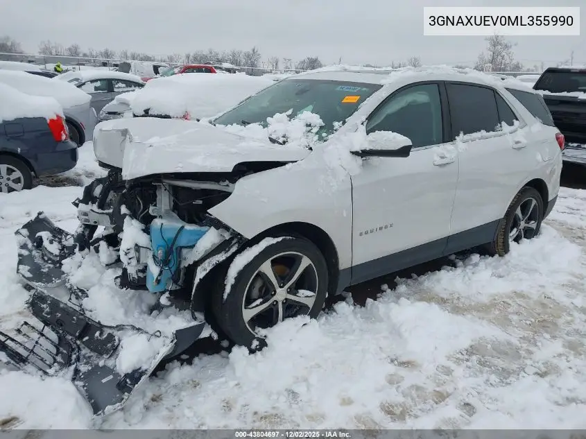 3GNAXUEV0ML355990 2021 Chevrolet Equinox Awd Lt