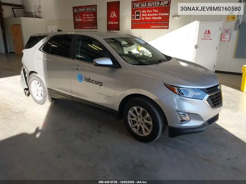 3GNAXJEV8MS160580 2021 Chevrolet Equinox Fwd 2Fl