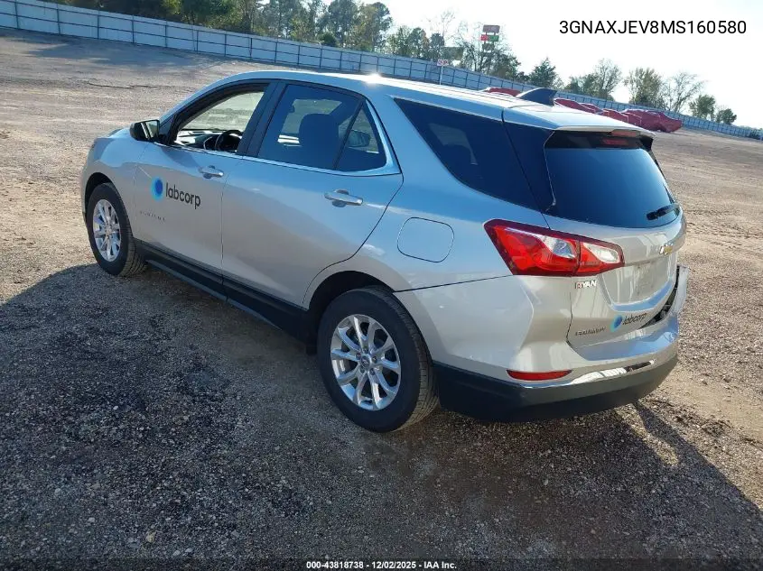 3GNAXJEV8MS160580 2021 Chevrolet Equinox Fwd 2Fl