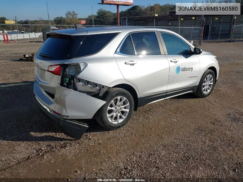 3GNAXJEV8MS160580 2021 Chevrolet Equinox Fwd 2Fl