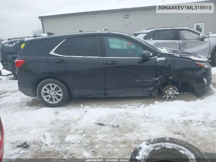 3GNAXKEV1ML315910 2021 Chevrolet Equinox Fwd Lt