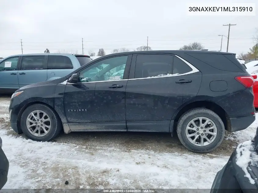 3GNAXKEV1ML315910 2021 Chevrolet Equinox Fwd Lt