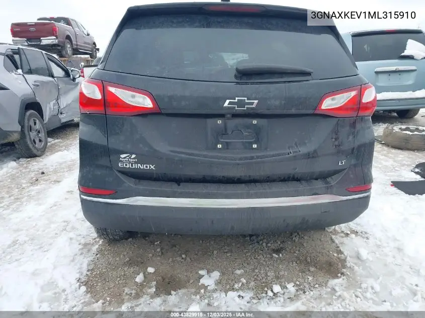 3GNAXKEV1ML315910 2021 Chevrolet Equinox Fwd Lt
