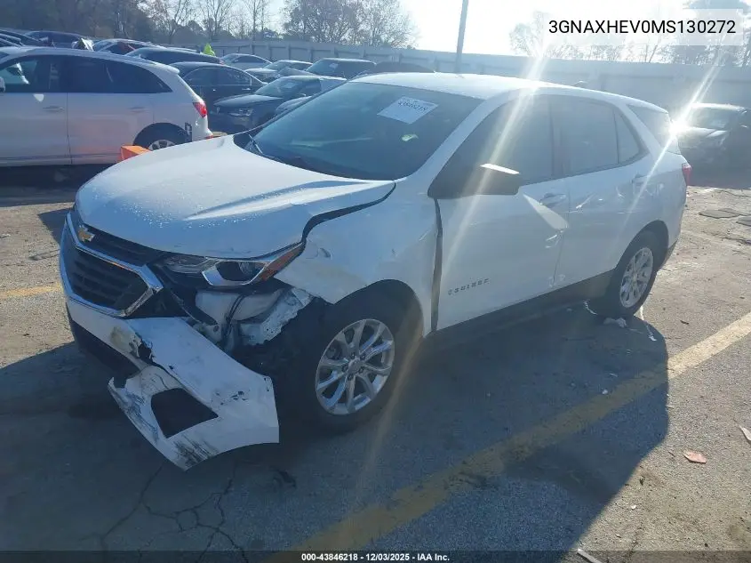 3GNAXHEV0MS130272 2021 Chevrolet Equinox Fwd Ls
