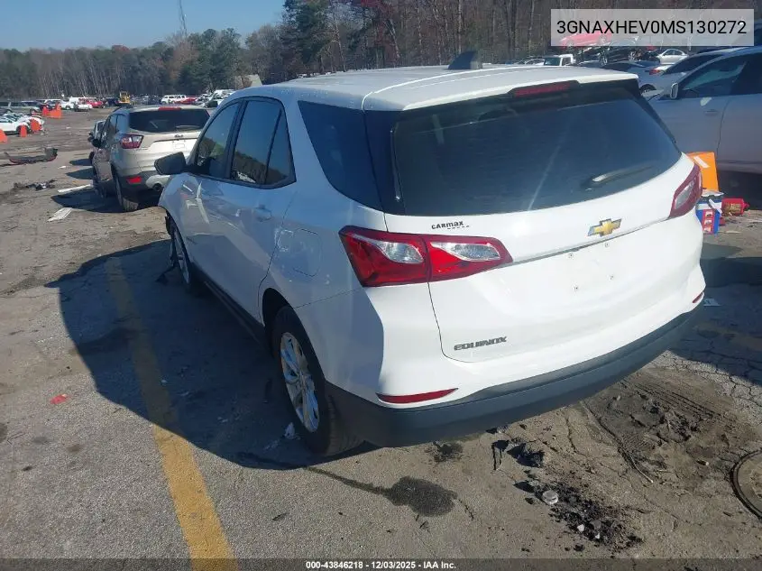 3GNAXHEV0MS130272 2021 Chevrolet Equinox Fwd Ls