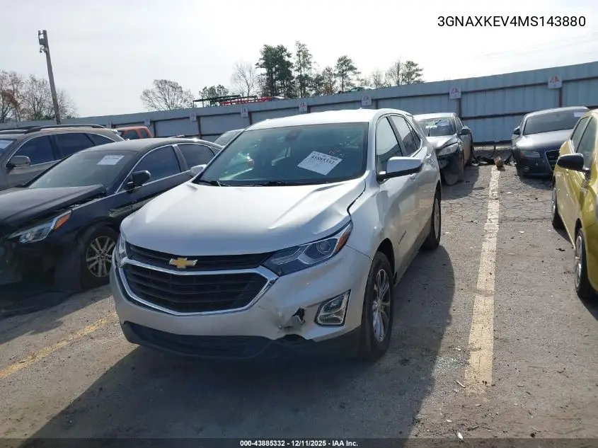 3GNAXKEV4MS143880 2021 Chevrolet Equinox Fwd Lt