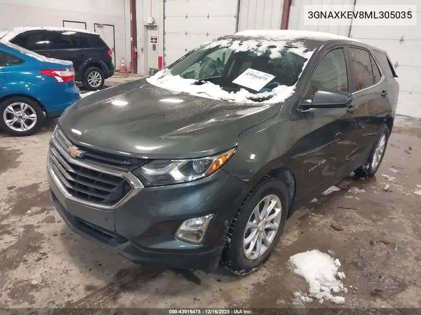 3GNAXKEV8ML305035 2021 Chevrolet Equinox Fwd Lt