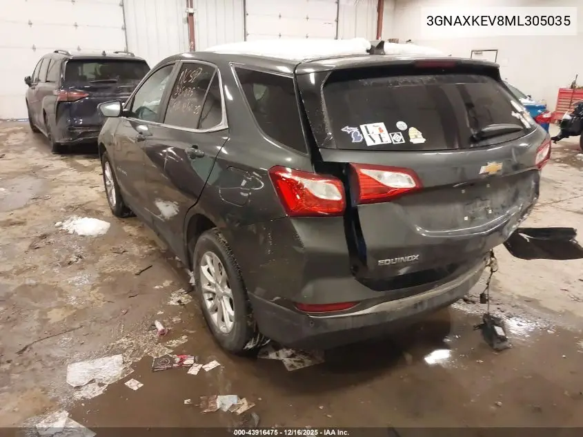 3GNAXKEV8ML305035 2021 Chevrolet Equinox Fwd Lt