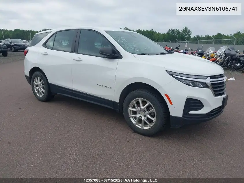 2GNAXSEV3N6106741 2022 Chevrolet Equinox Ls