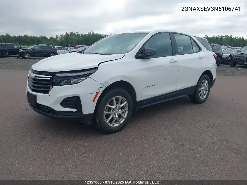 2GNAXSEV3N6106741 2022 Chevrolet Equinox Ls