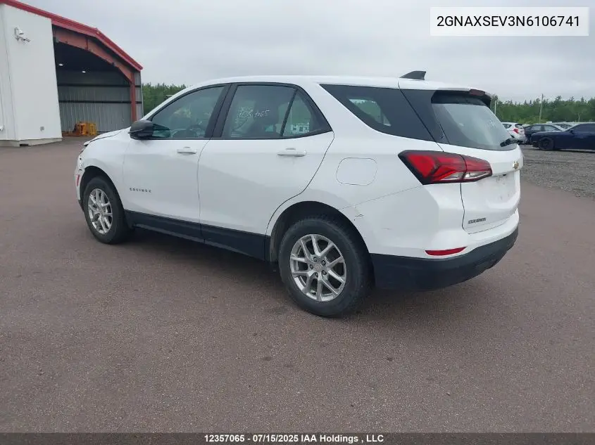 2GNAXSEV3N6106741 2022 Chevrolet Equinox Ls