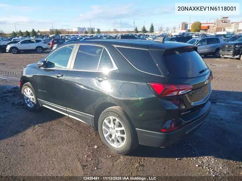 2GNAXKEV1N6118001 2022 Chevrolet Equinox Lt