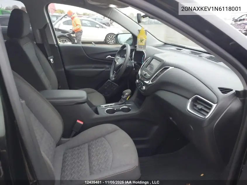 2GNAXKEV1N6118001 2022 Chevrolet Equinox Lt
