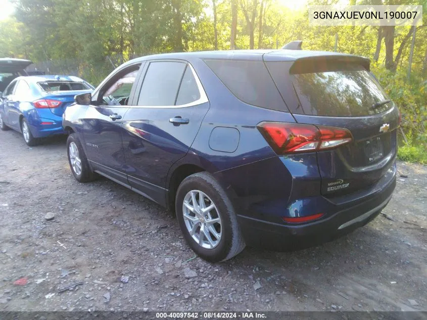 3GNAXUEV0NL190007 2022 Chevrolet Equinox Awd Lt