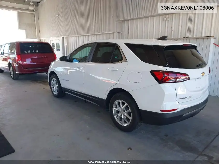 3GNAXKEV0NL108006 2022 Chevrolet Equinox Fwd Lt