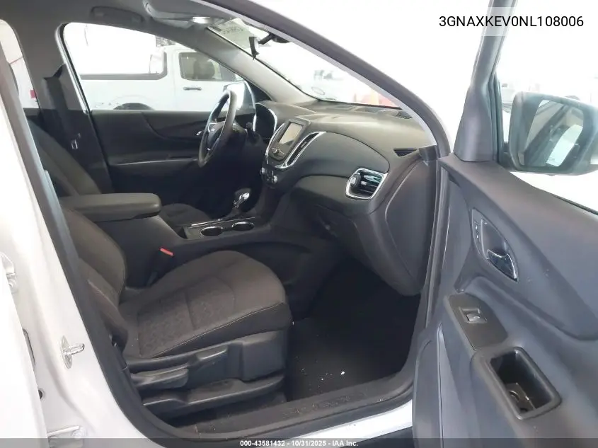 3GNAXKEV0NL108006 2022 Chevrolet Equinox Fwd Lt