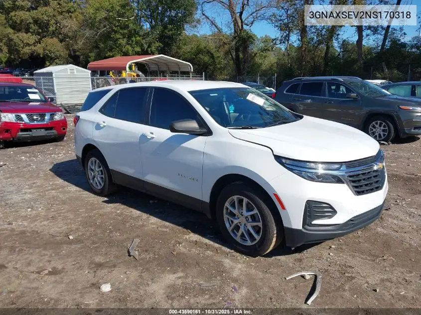 3GNAXSEV2NS170318 2022 Chevrolet Equinox Awd Ls