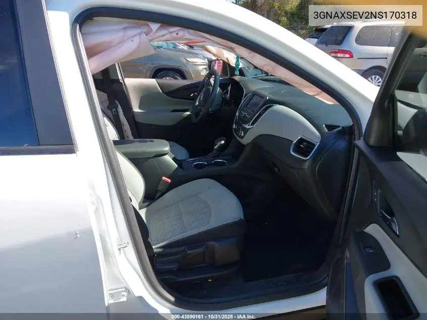 3GNAXSEV2NS170318 2022 Chevrolet Equinox Awd Ls