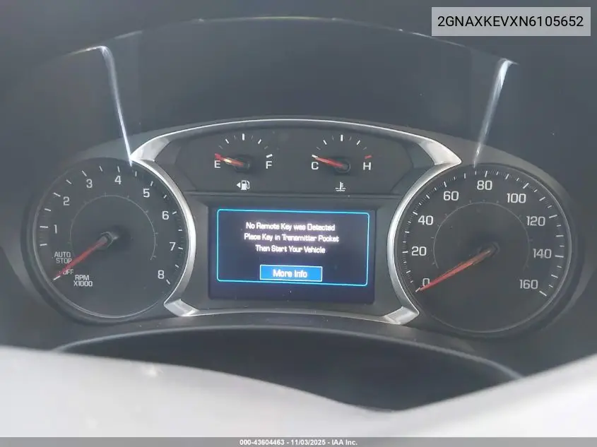 2GNAXKEVXN6105652 2022 Chevrolet Equinox Fwd Lt