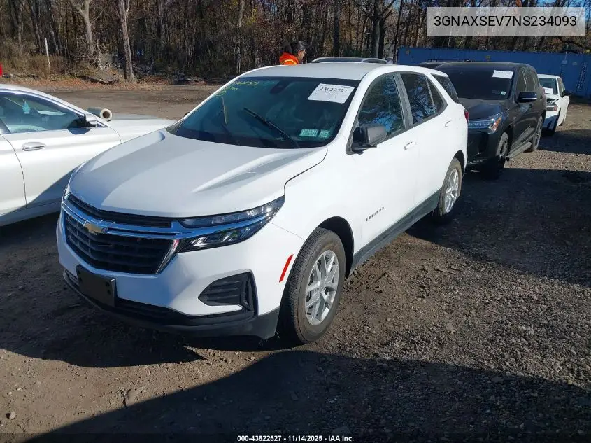 3GNAXSEV7NS234093 2022 Chevrolet Equinox Awd Ls