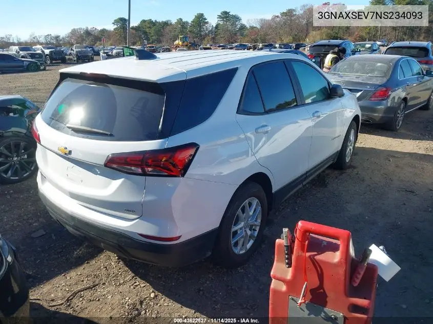 3GNAXSEV7NS234093 2022 Chevrolet Equinox Awd Ls
