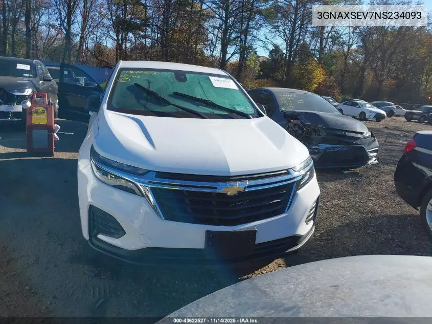 3GNAXSEV7NS234093 2022 Chevrolet Equinox Awd Ls