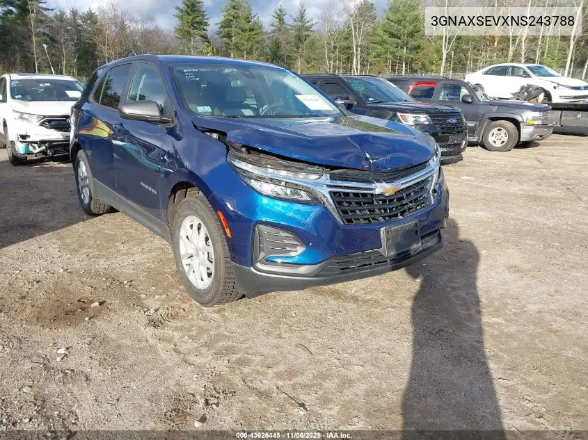 3GNAXSEVXNS243788 2022 Chevrolet Equinox Awd Ls