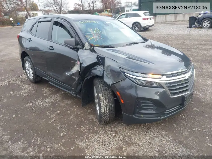 3GNAXSEV2NS213006 2022 Chevrolet Equinox Awd Ls