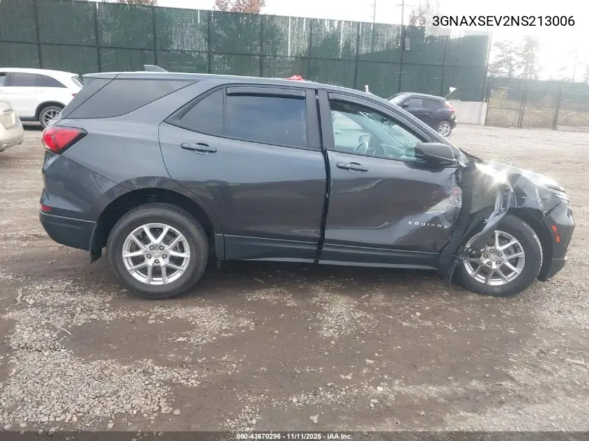 3GNAXSEV2NS213006 2022 Chevrolet Equinox Awd Ls