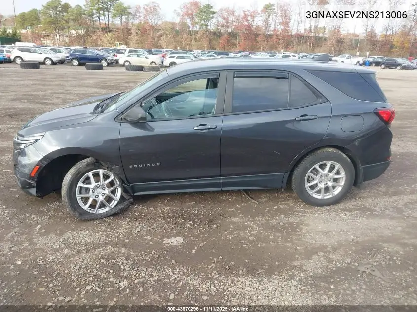 3GNAXSEV2NS213006 2022 Chevrolet Equinox Awd Ls
