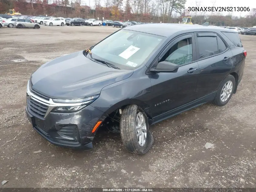 3GNAXSEV2NS213006 2022 Chevrolet Equinox Awd Ls