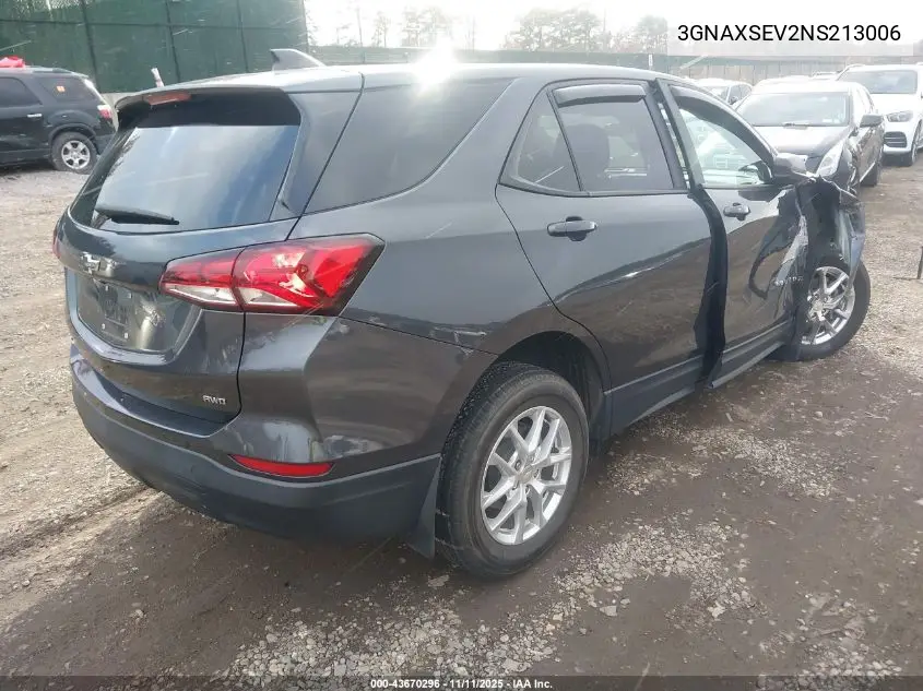 3GNAXSEV2NS213006 2022 Chevrolet Equinox Awd Ls