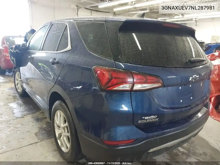 3GNAXUEV7NL287981 2022 Chevrolet Equinox Awd Lt