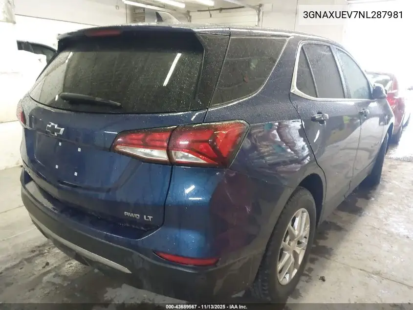 3GNAXUEV7NL287981 2022 Chevrolet Equinox Awd Lt