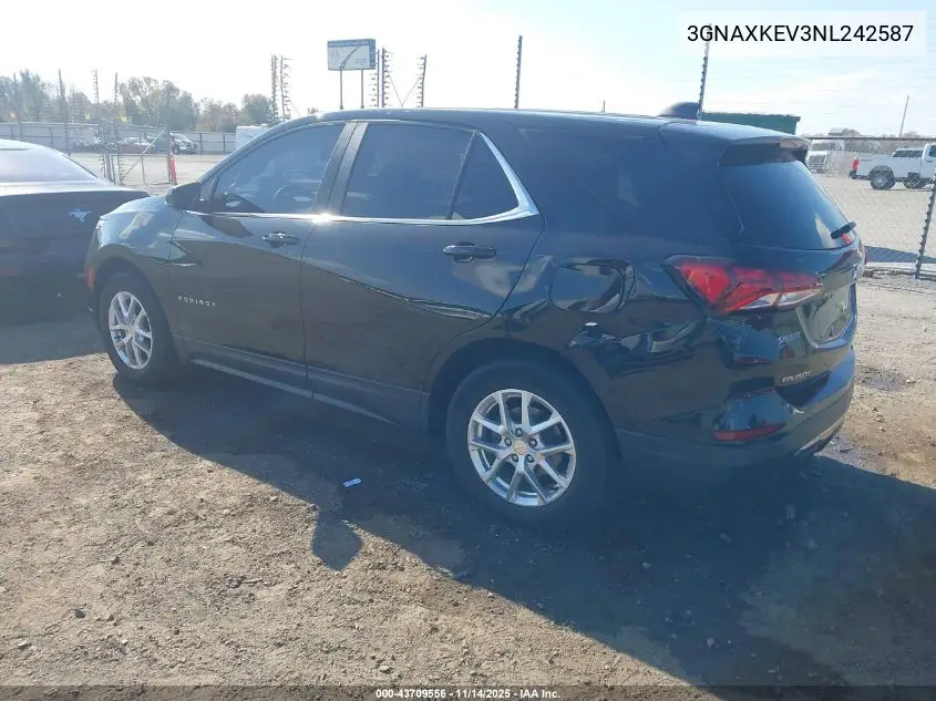 3GNAXKEV3NL242587 2022 Chevrolet Equinox Fwd Lt