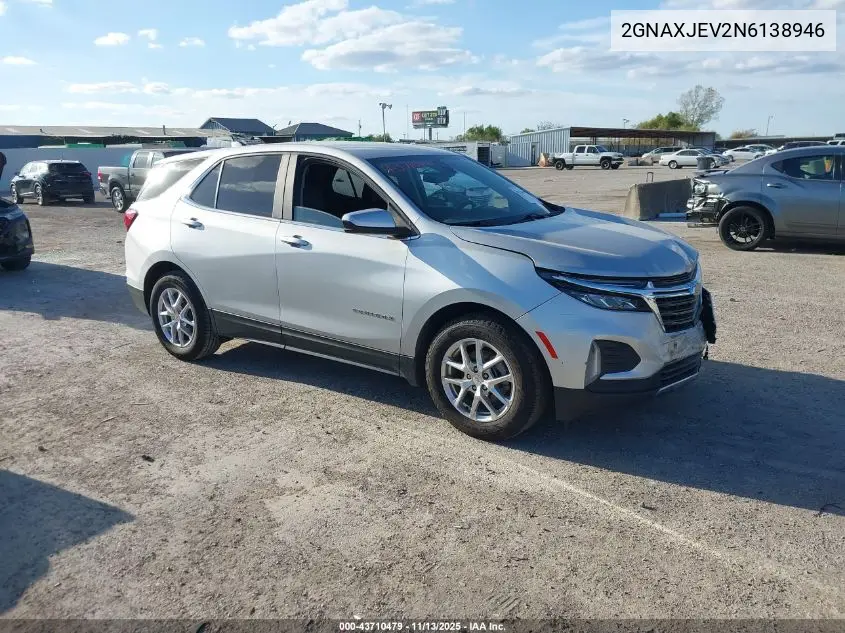 2GNAXJEV2N6138946 2022 Chevrolet Equinox Fwd 2Fl