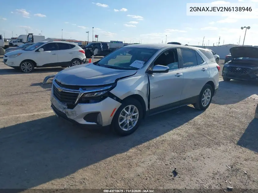 2GNAXJEV2N6138946 2022 Chevrolet Equinox Fwd 2Fl