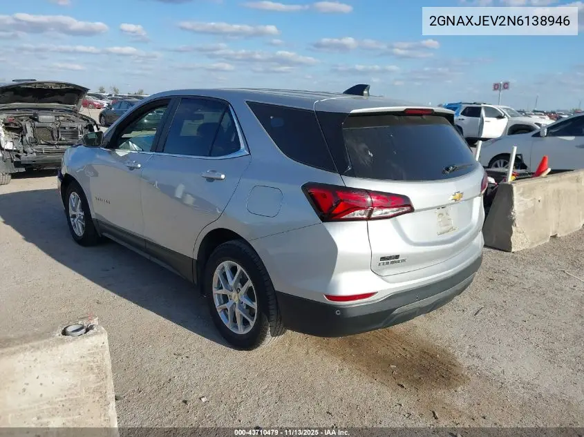 2GNAXJEV2N6138946 2022 Chevrolet Equinox Fwd 2Fl