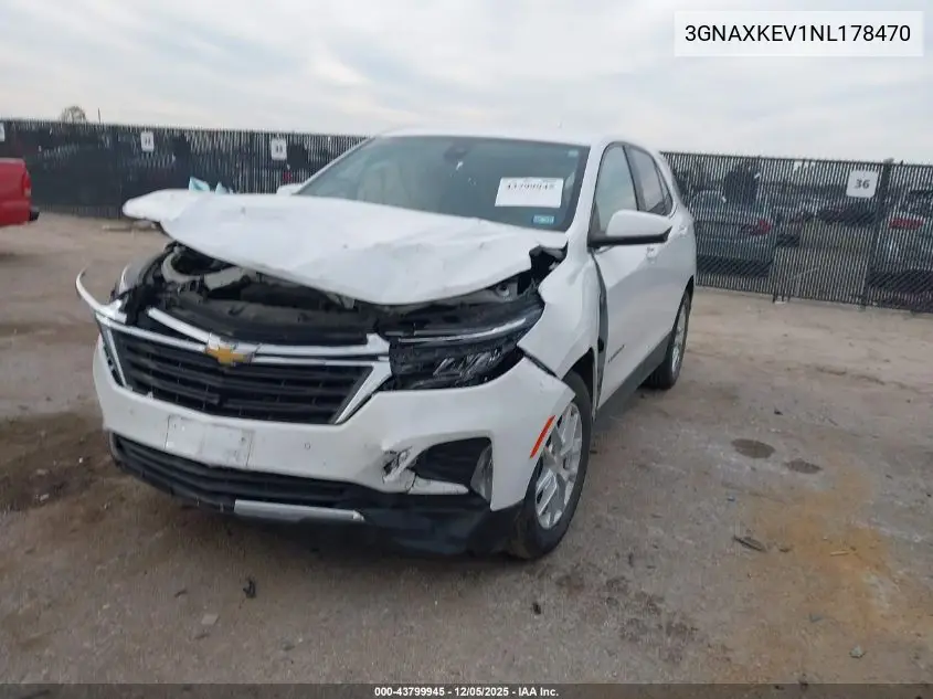 3GNAXKEV1NL178470 2022 Chevrolet Equinox Fwd Lt
