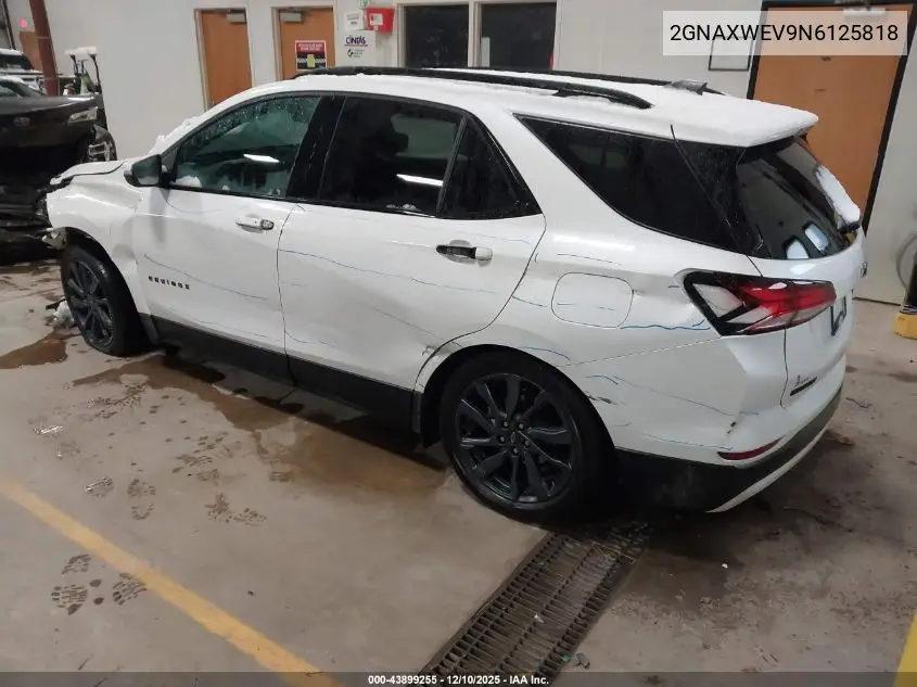 2GNAXWEV9N6125818 2022 Chevrolet Equinox Awd Rs