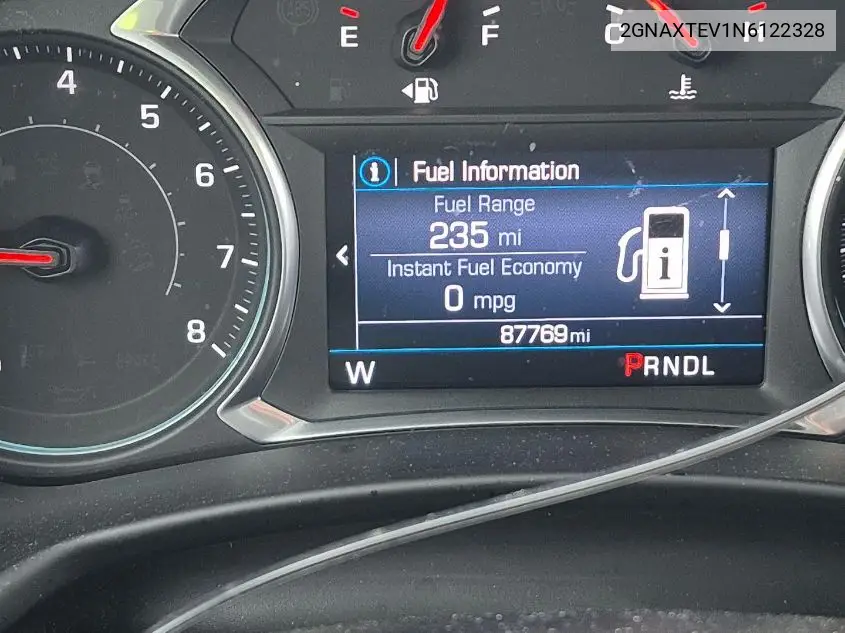 2GNAXTEV1N6122328 2022 Chevrolet Equinox Awd 2Fl