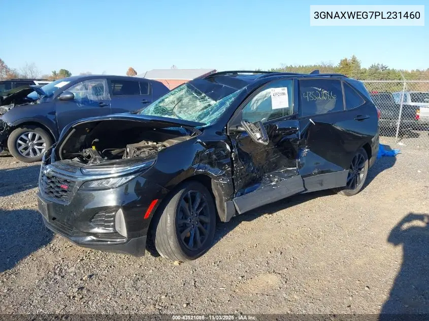 3GNAXWEG7PL231460 2023 Chevrolet Equinox Awd Rs