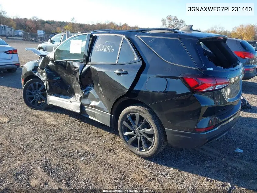 3GNAXWEG7PL231460 2023 Chevrolet Equinox Awd Rs