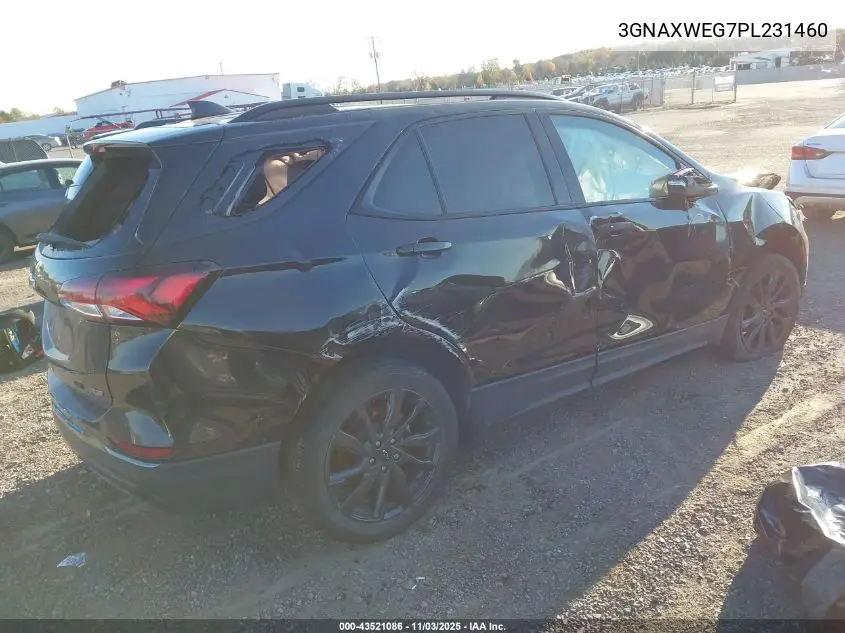 3GNAXWEG7PL231460 2023 Chevrolet Equinox Awd Rs