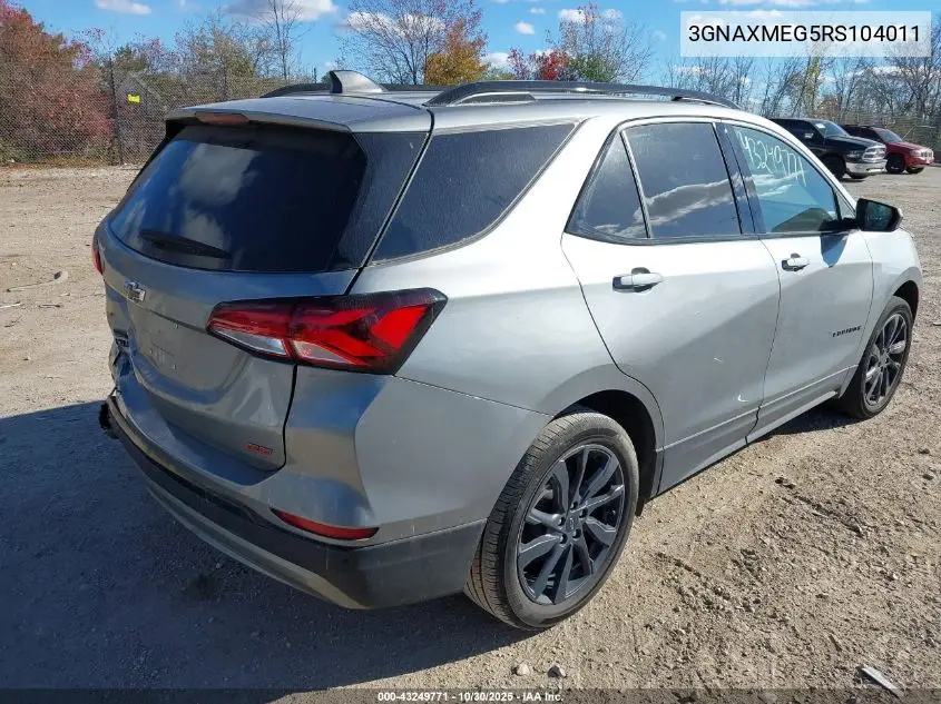 3GNAXMEG5RS104011 2024 Chevrolet Equinox Fwd Rs