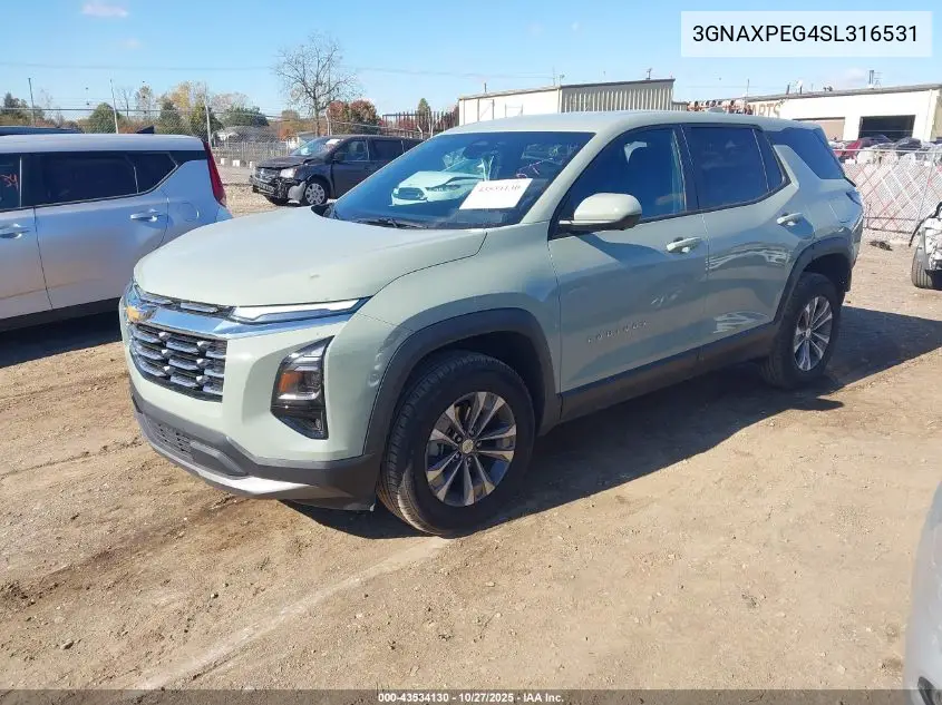3GNAXPEG4SL316531 2025 Chevrolet Equinox Awd Lt