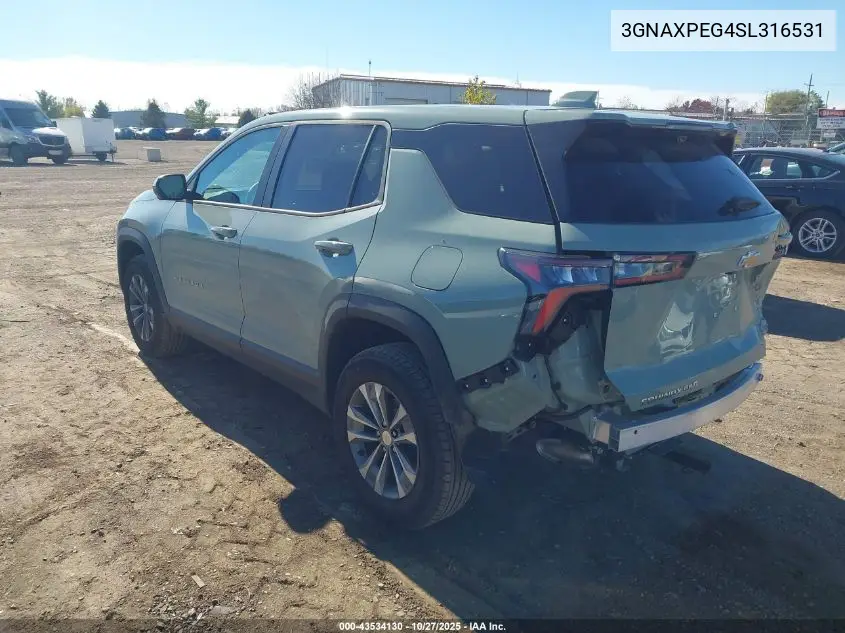 3GNAXPEG4SL316531 2025 Chevrolet Equinox Awd Lt